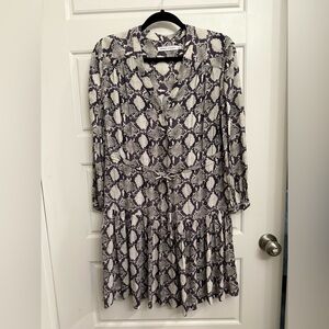 Rebecca Minkoff Snakeskin Print Long Sleeve Dress